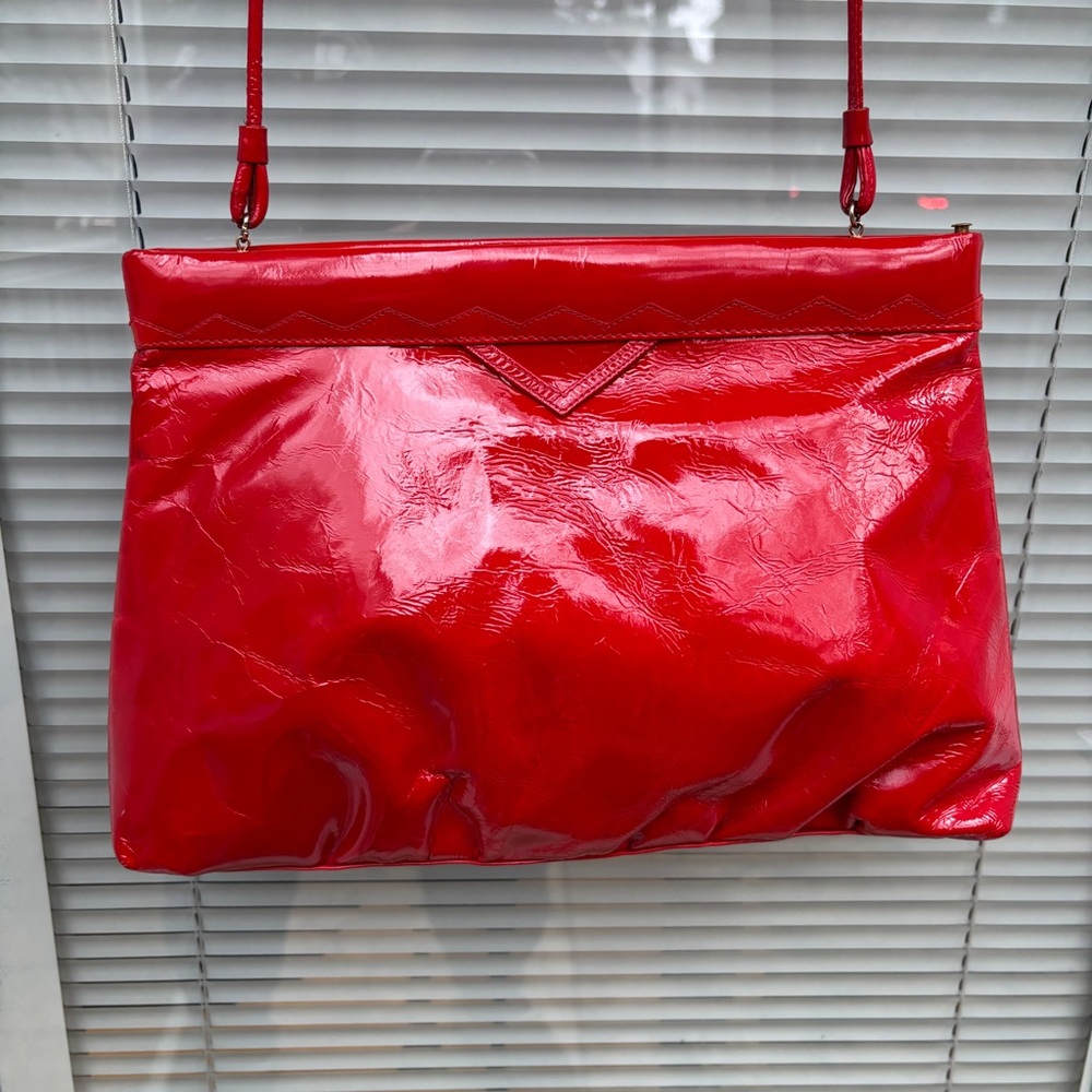 Rare Vintage Red Patent Leather Susan Bennis and Warren Edwards 80s Bag/Clutch